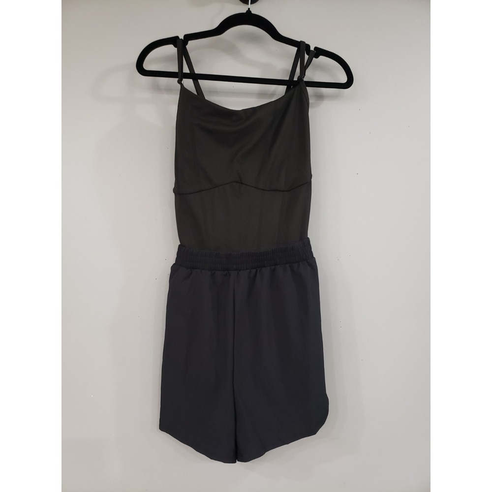NEW XXL PINK Victorias Secret Romper Black Sleeveless Stretch ULTIMATE RUNSIE‎